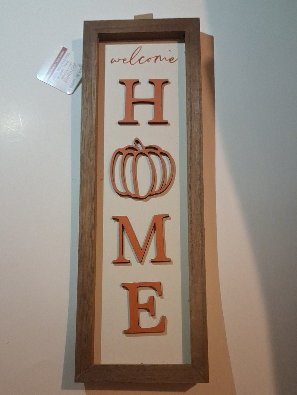 Ashland Cream and Orange 'Welcome HOME' Pumpkin Wall Plaque